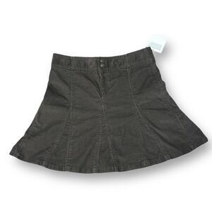 Athleta Whenever Cord Skirt Womens 6P Brown Corduroy A-Line Flared Snap Button